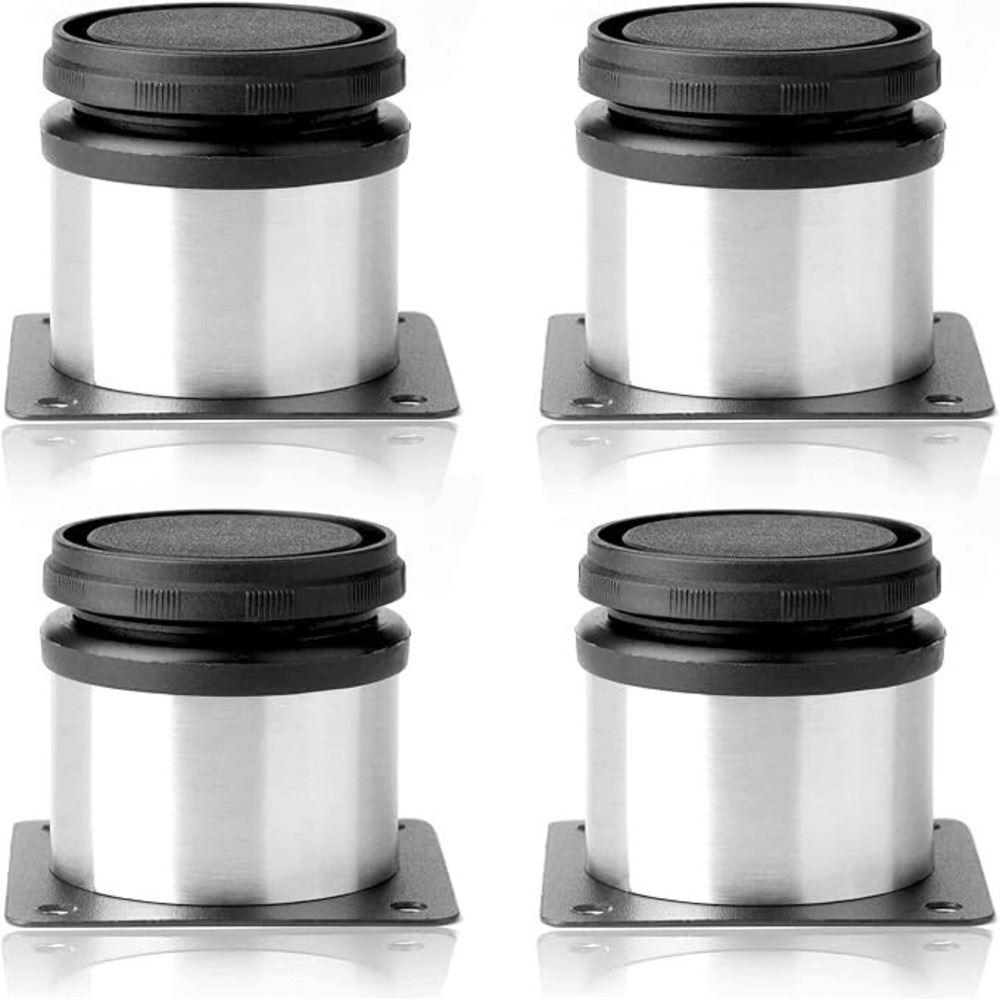 JIAKAI 4 Pack Adjustable Stainless Steel Furniture Legs Cabinet Feet 2 Inch